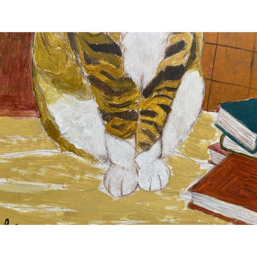 《送料無料》原画「寝床の二匹2」猫イラスト