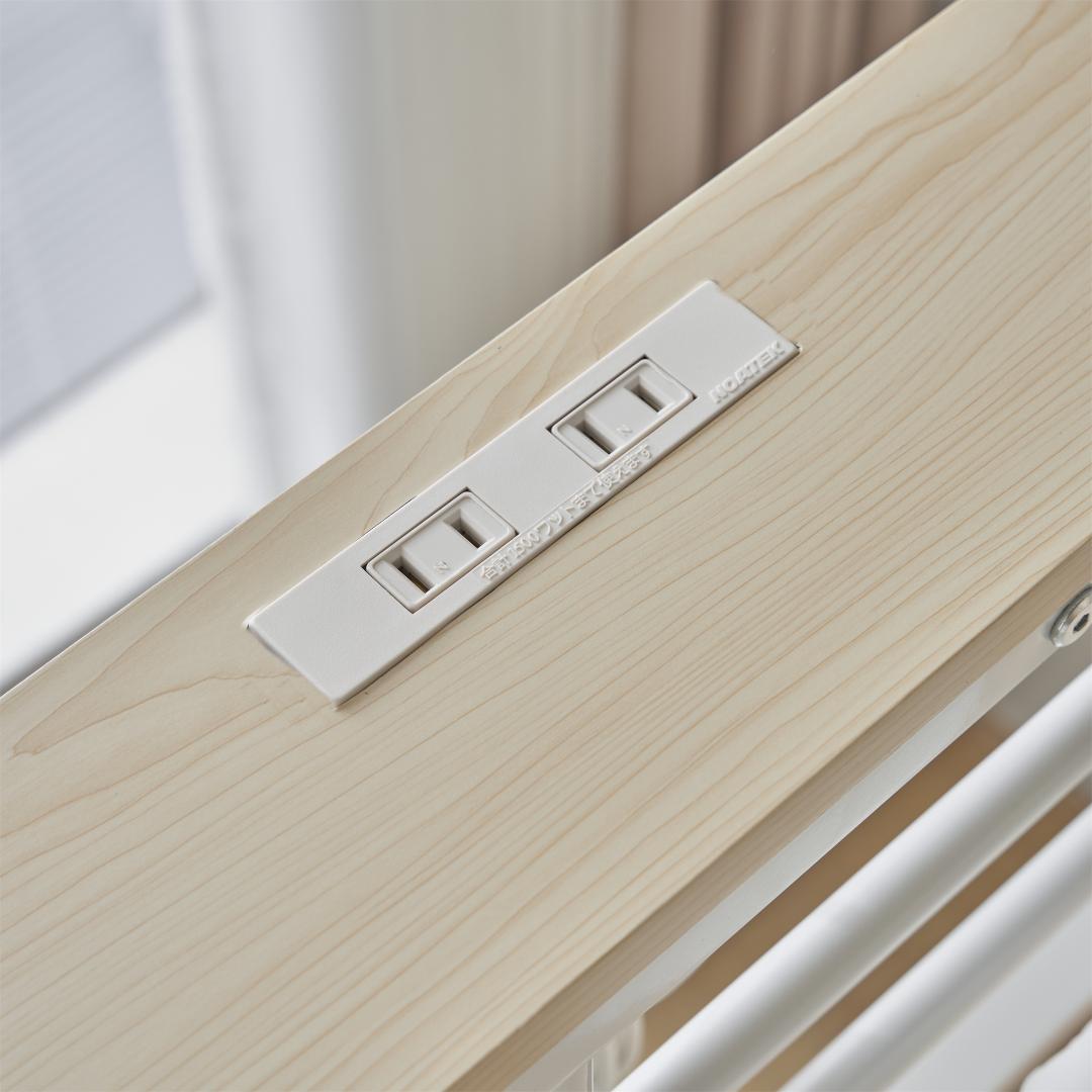 人気再入荷！ロフトベッド（S）コンセント・ローデスク付き耐荷重150kgブラック