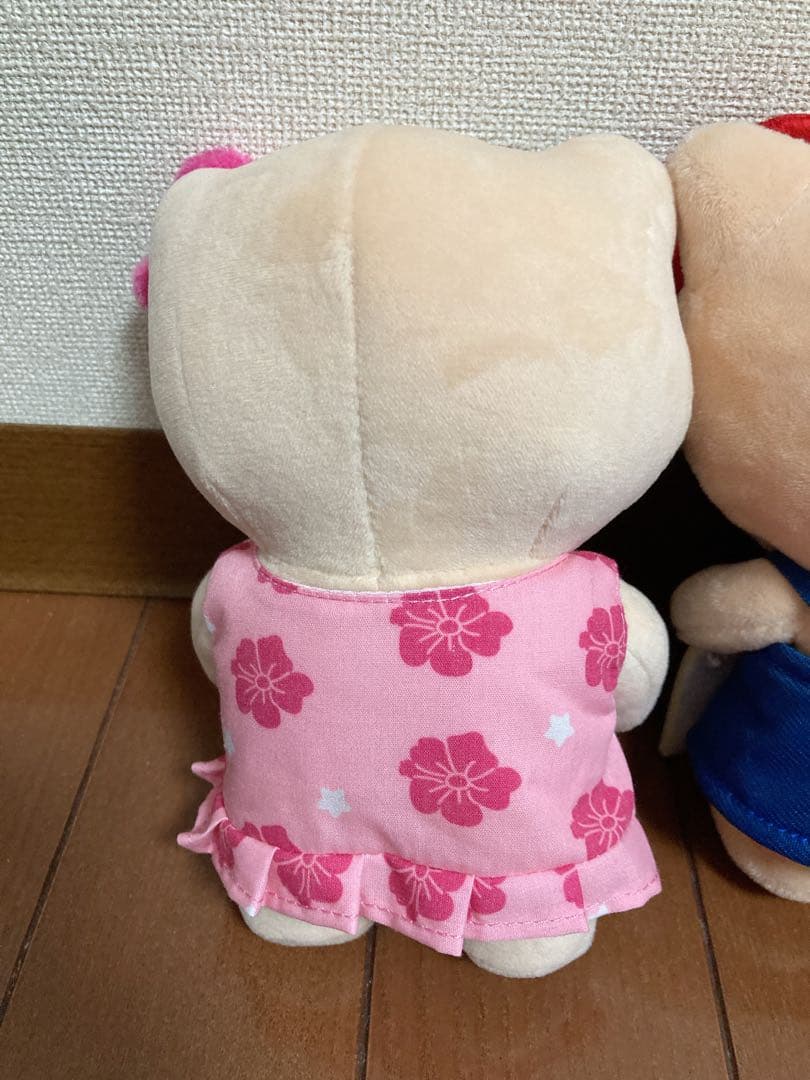 ハローキティ ハワイ ぬいぐるみ 4体セット 日焼け キティちゃん ハイビスカス