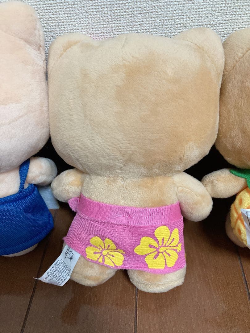 ハローキティ ハワイ ぬいぐるみ 4体セット 日焼け キティちゃん ハイビスカス