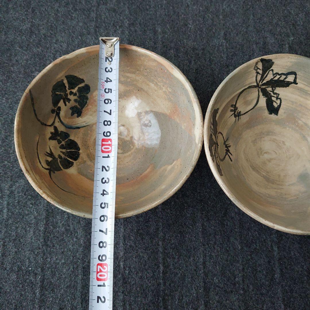 唐津焼 古唐津 茶道具 抹茶茶碗 菓子器 4点 袱紗付き 骨董 食物柄 未使用