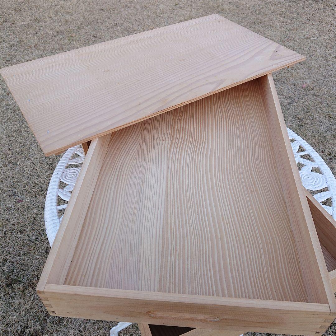 天然木餅箱2段セット(尺1-2段大60×33×7cm)美品元箱有り②