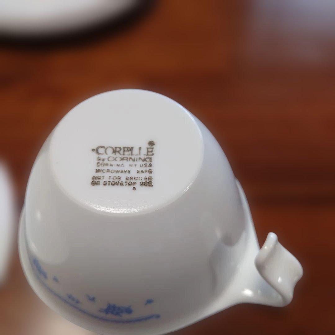 CORTILE 青い花模様 プレート 5枚セット＋ティーカップ5個セット