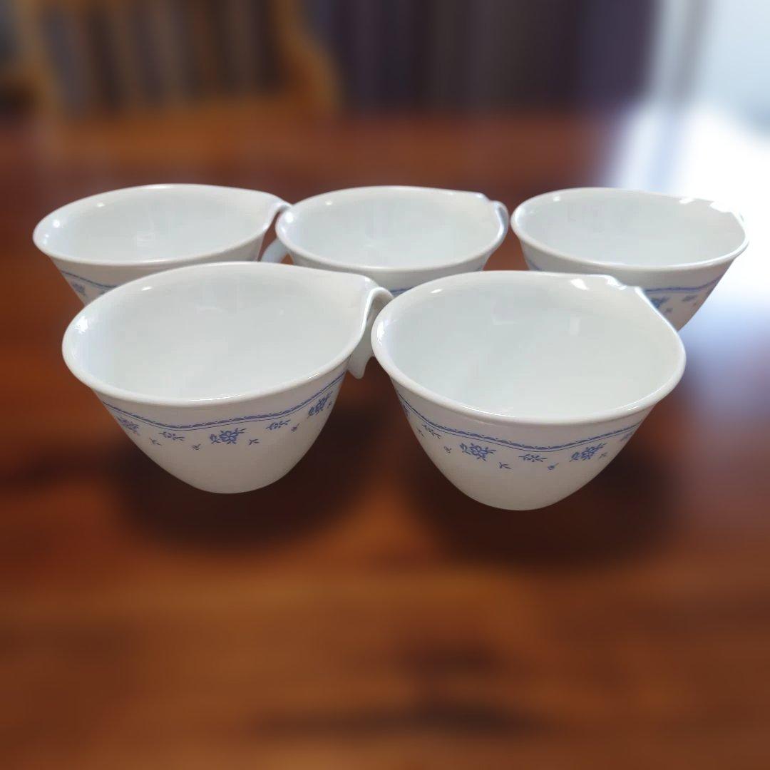 CORTILE 青い花模様 プレート 5枚セット＋ティーカップ5個セット