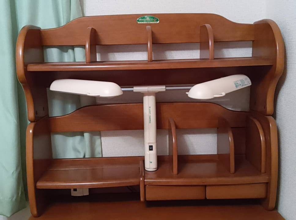 本日限り 極美品 コイズミ WOODY ECO 学習机 本棚 ライト付き 小学生