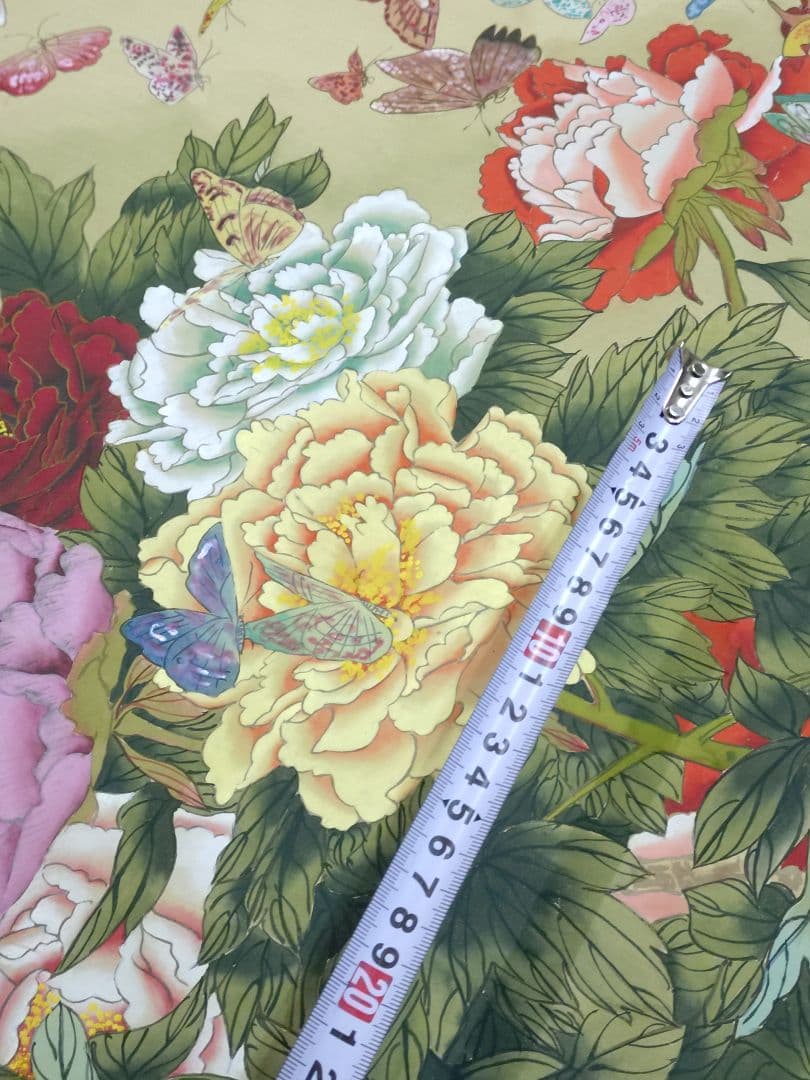 A*e様 蘿堅当 百蝶図 掛軸 中国画 花と蝶