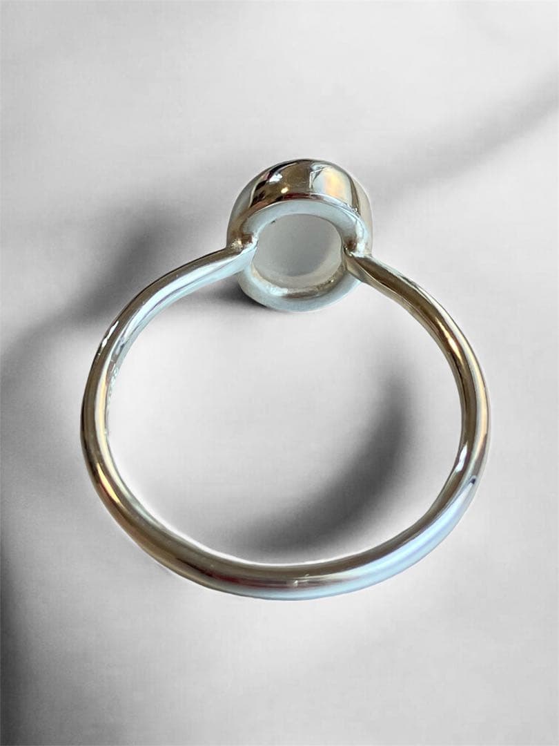 ハンドメイド　シルバーリング　レインボームーンストーン13号