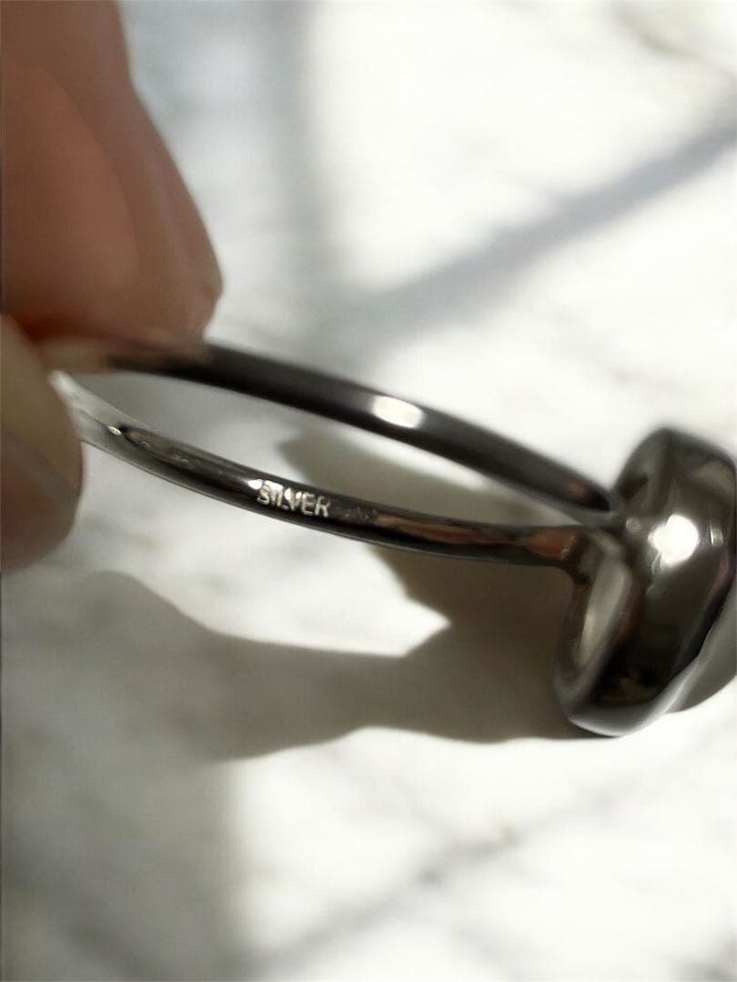 ハンドメイド　シルバーリング　レインボームーンストーン13号