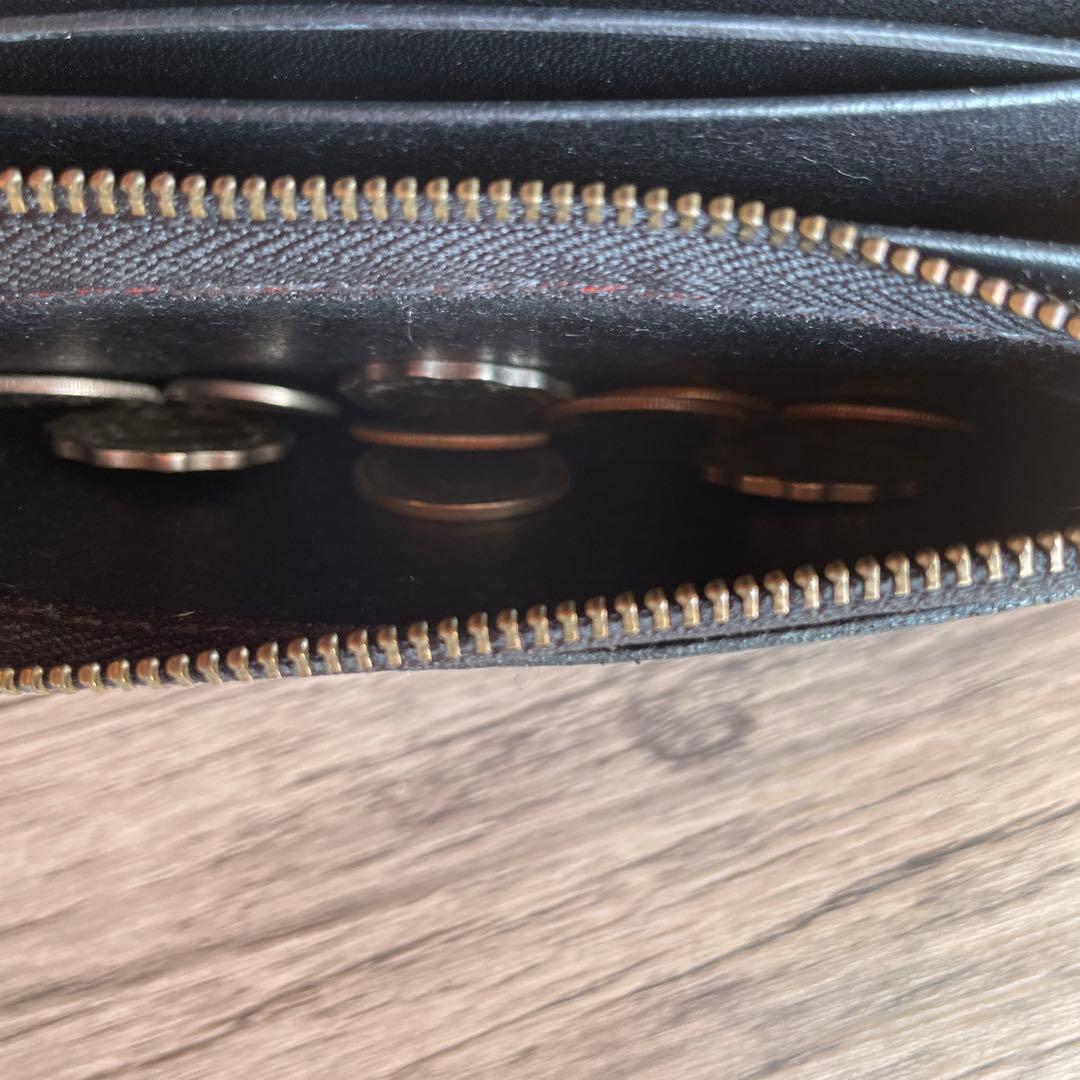 トラッカーウォレット　ブラックキップヌメ　総手縫