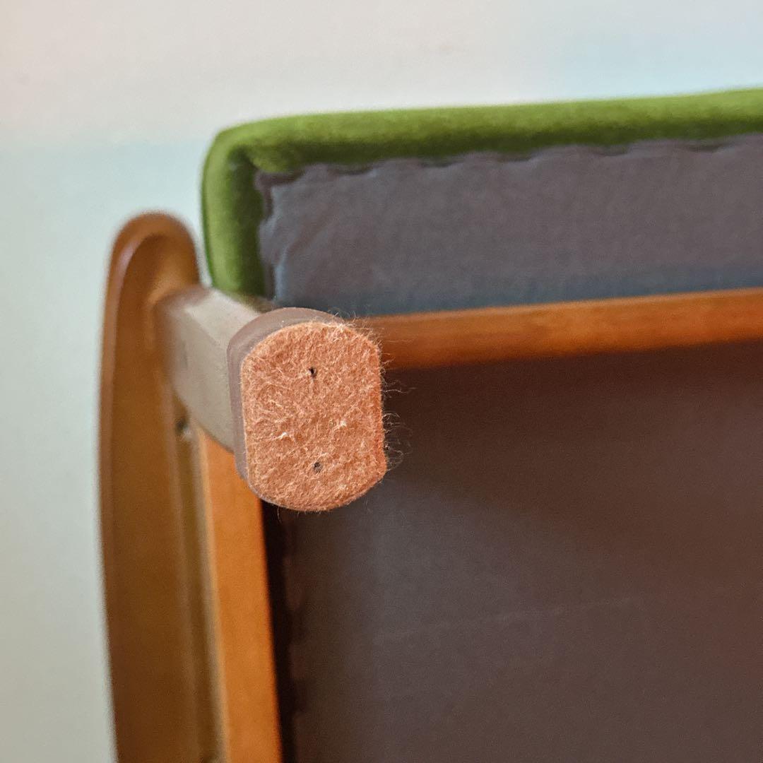 カリモク60 Kチェア　1シーター　モケットグリーン【たのメル便】脚キャップ付き