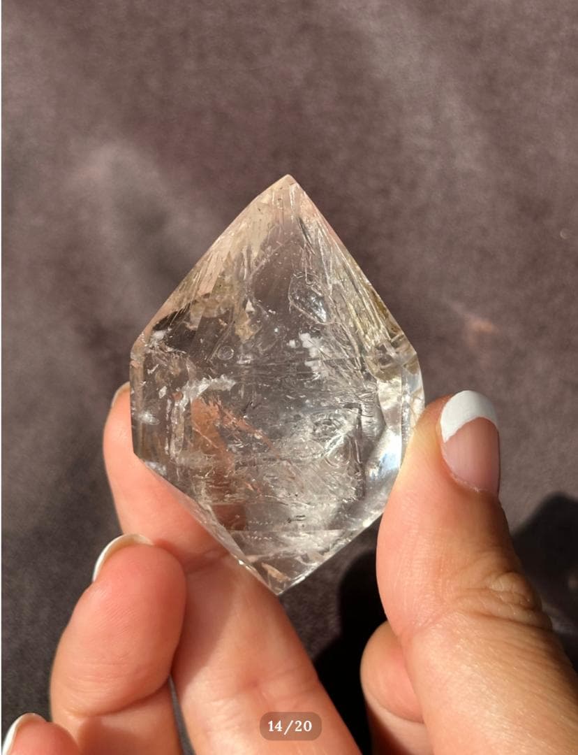 【水入り 水晶】ダブル ポイント エンハイドロ クォーツ