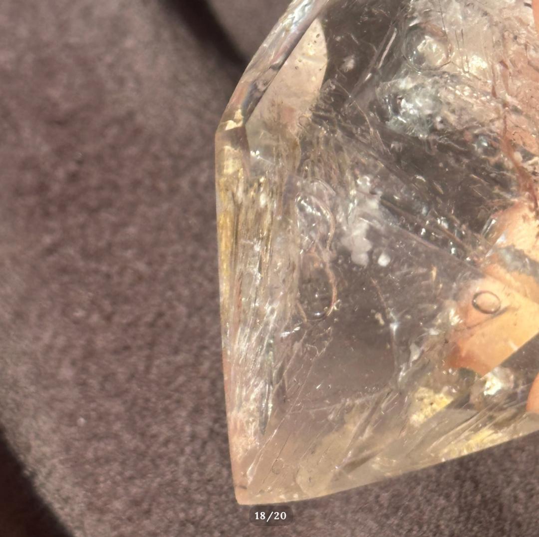 【水入り 水晶】ダブル ポイント エンハイドロ クォーツ