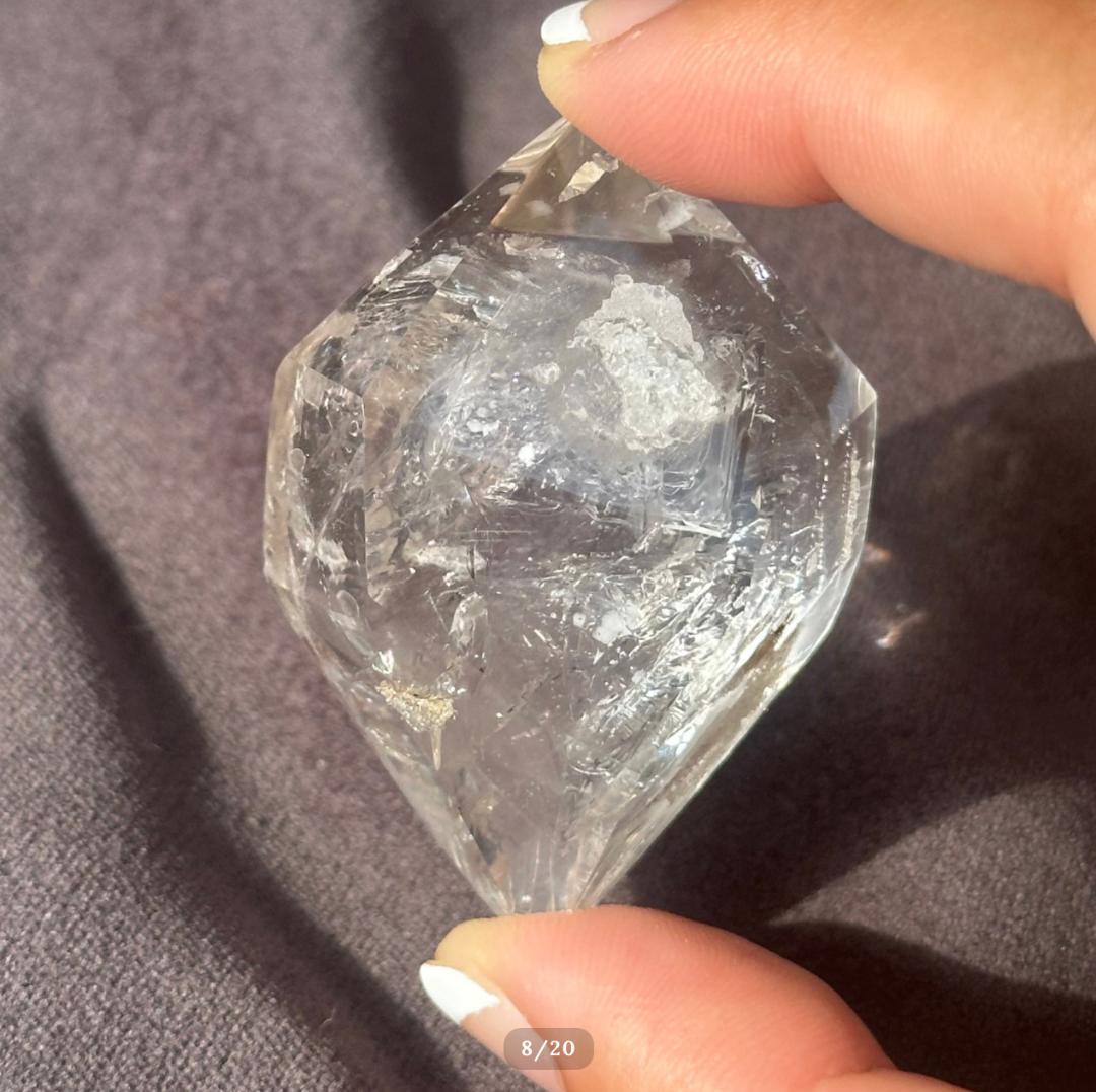 【水入り 水晶】ダブル ポイント エンハイドロ クォーツ