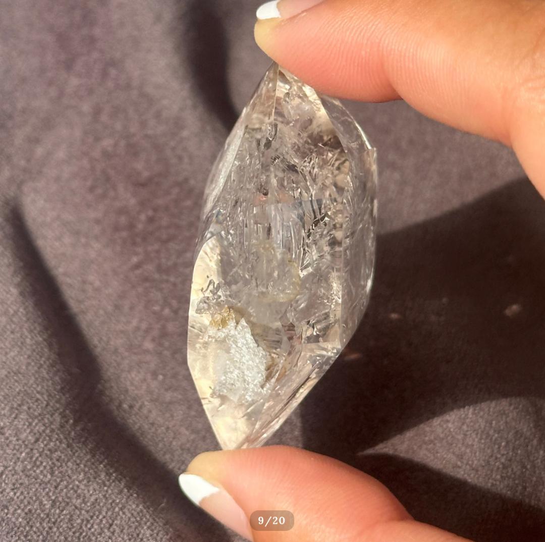 【水入り 水晶】ダブル ポイント エンハイドロ クォーツ