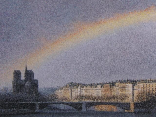 西村龍介、【虹】、希少な大判額装用画集より、美品、日本人画家、新品額装付