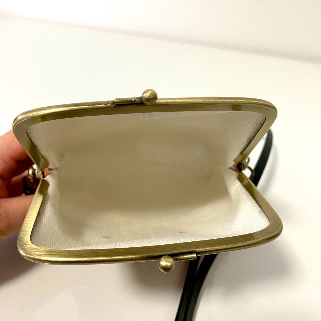 本革風 合皮 がま口 バッグ 3点セット ハンドメイド