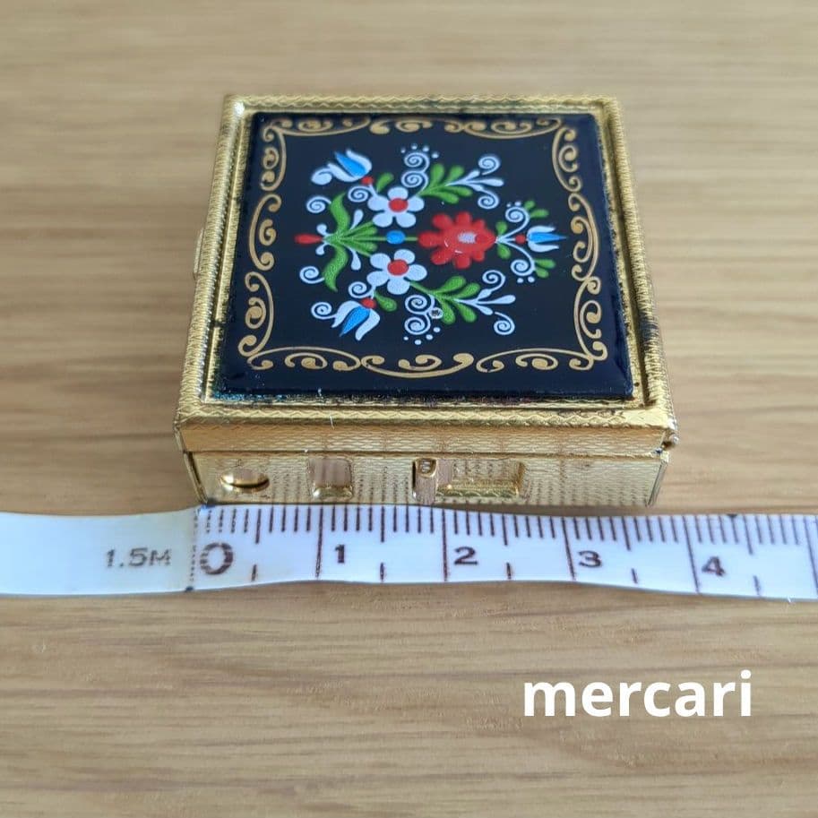 オーストリア　ウィーン　エナメル　ピルケース　小箱　ヴィンテージ　赤白花