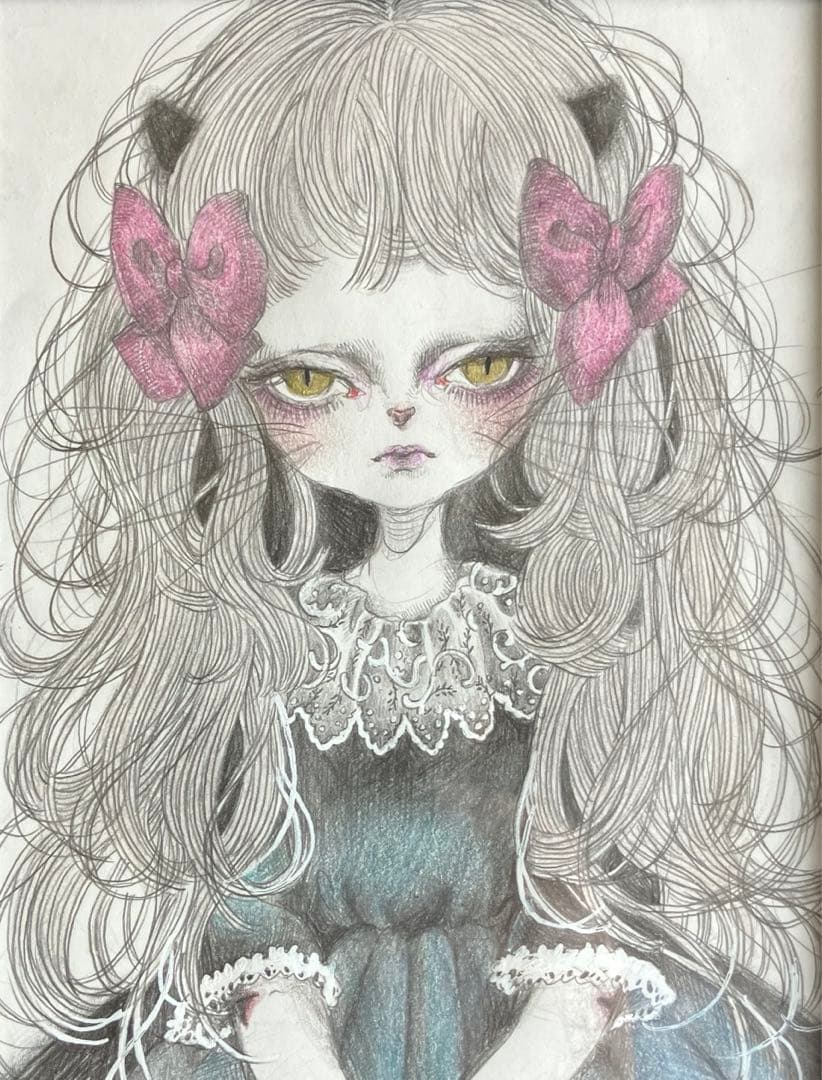 risa mehmet 原画　直筆画　猫少女