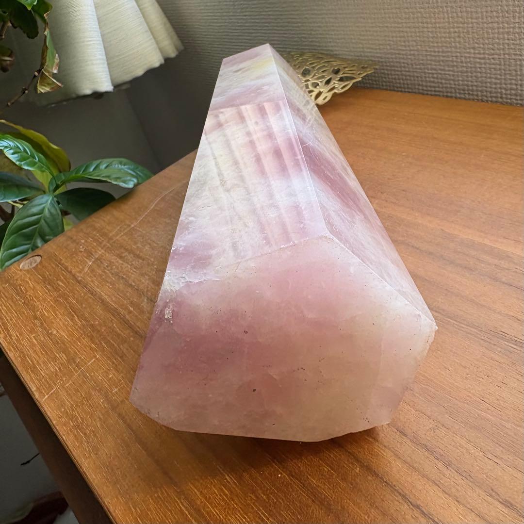 大特価 超大型 天然石 ローズクォーツのタワー高さ約30センチ