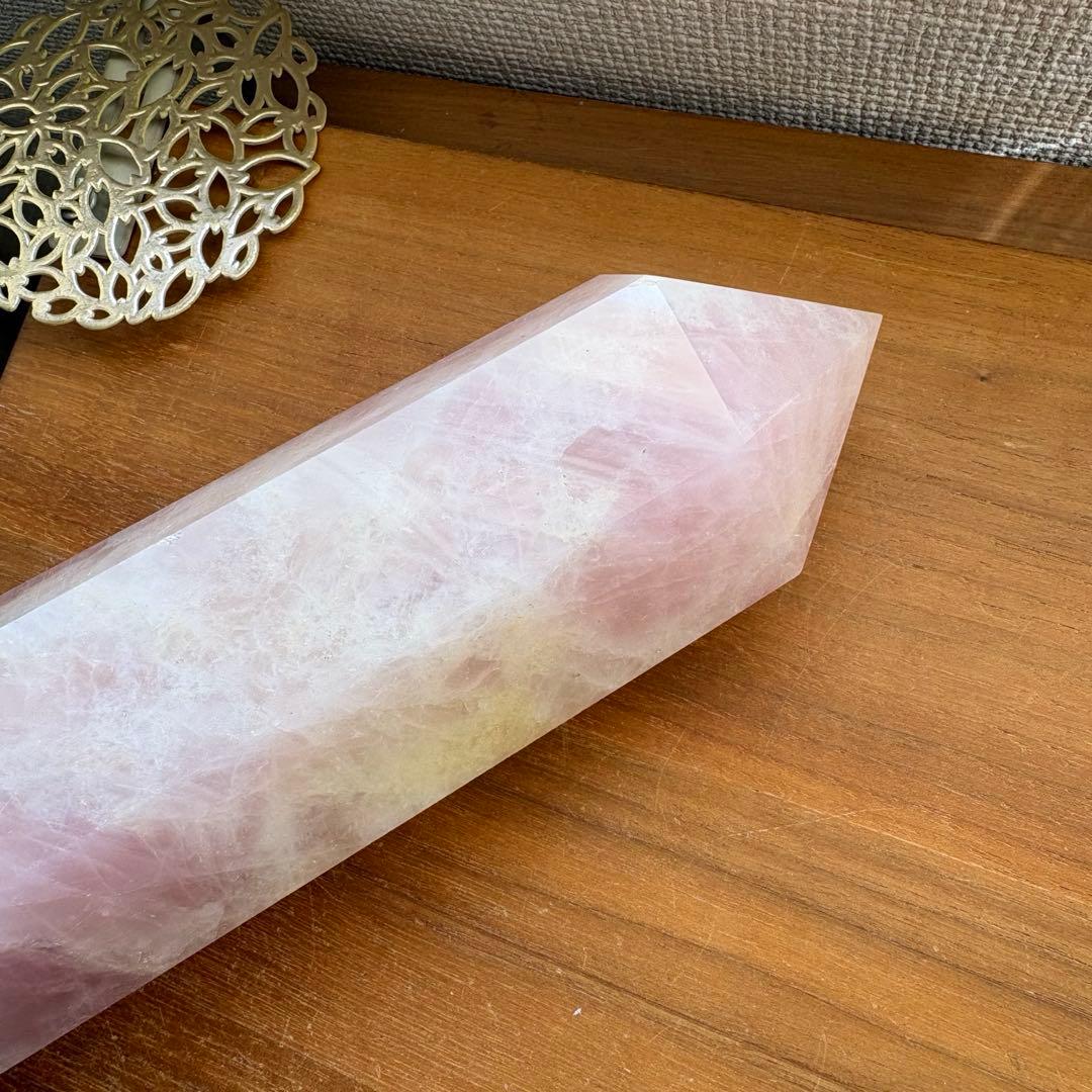 大特価 超大型 天然石 ローズクォーツのタワー高さ約30センチ