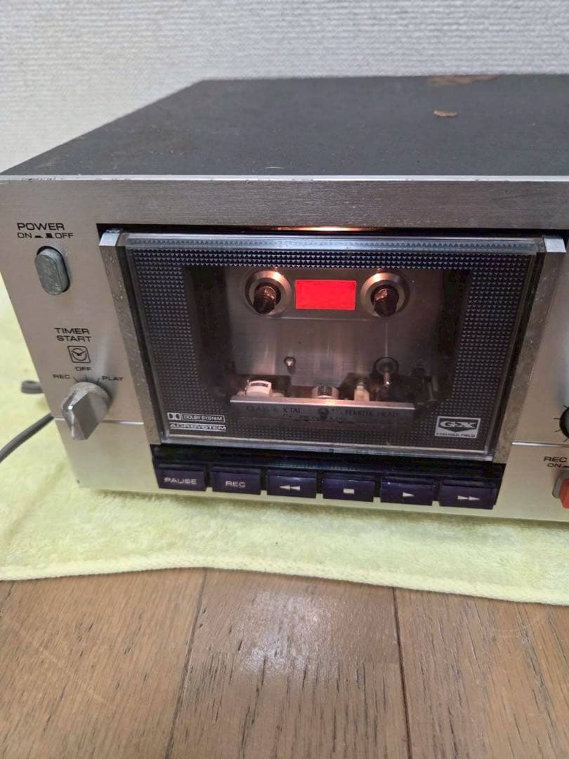 AKAI カセットデッキ シルバー