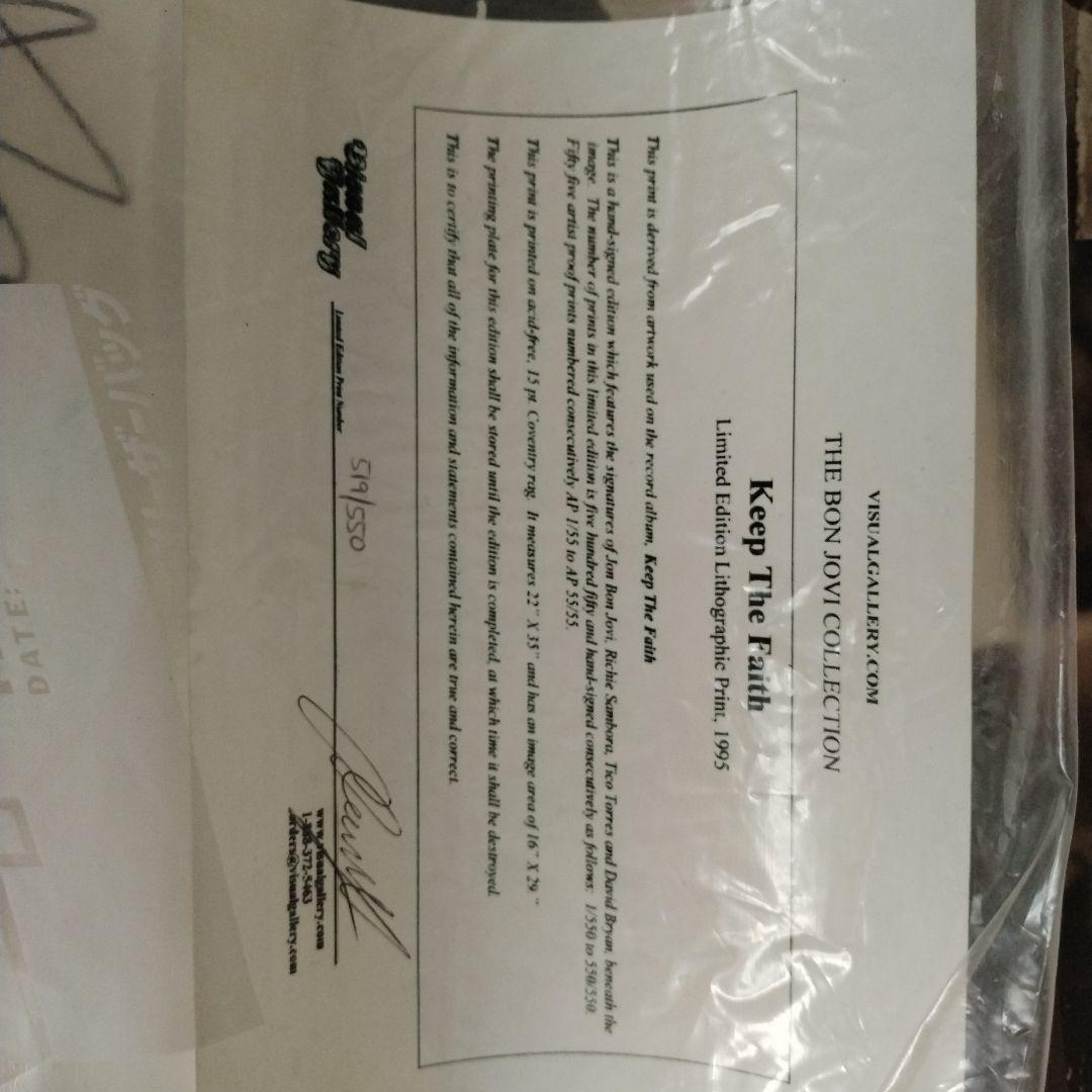 BONJOVI初期メンバーサイン入りポスター