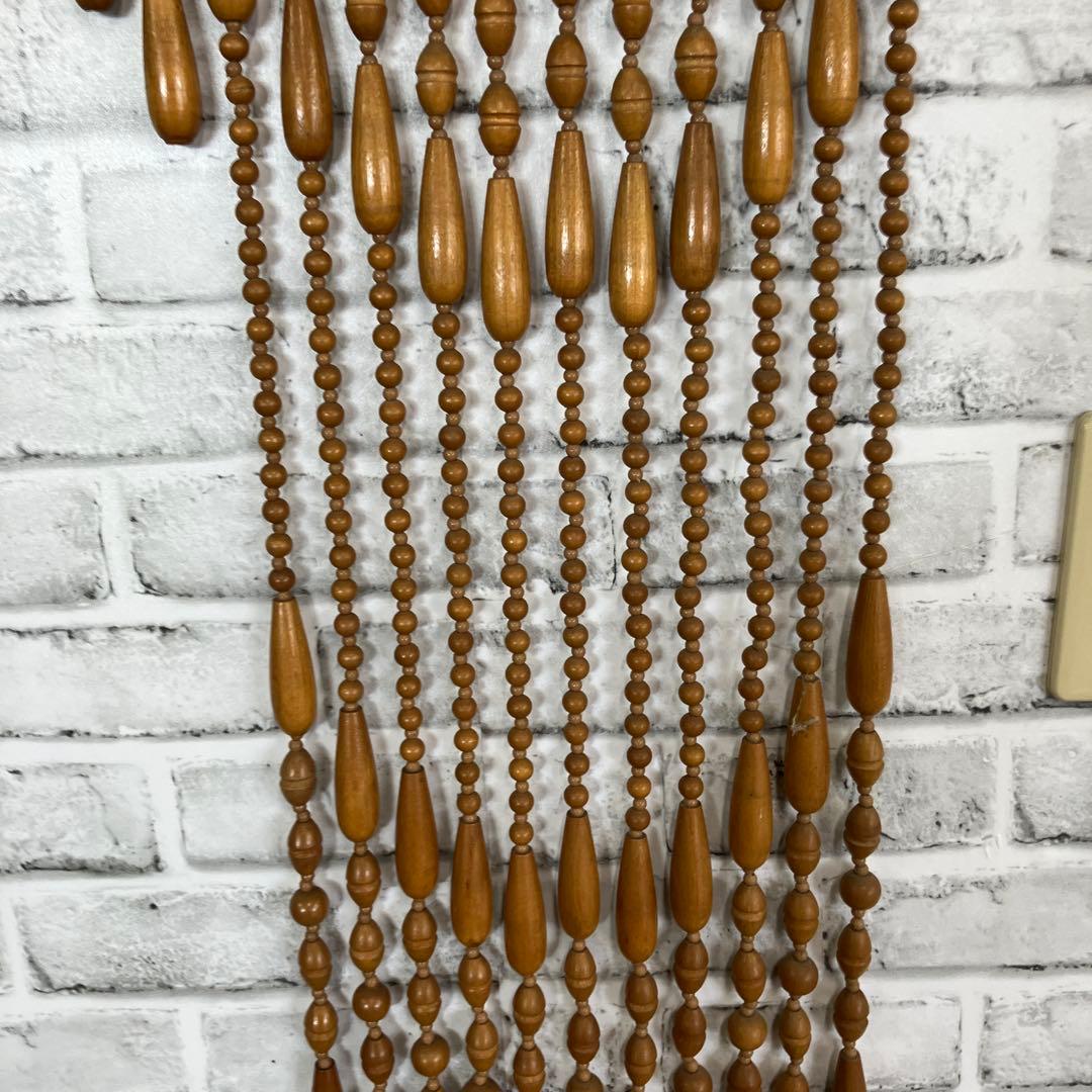 B-2 昭和レトロ 珠のれん 玉のれん 木製 ビンテージ アーチ型 当時物