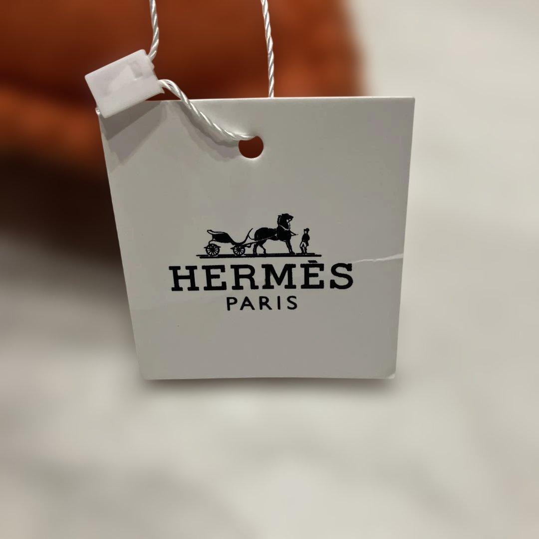 HERMES Hロゴ クッション オレンジ