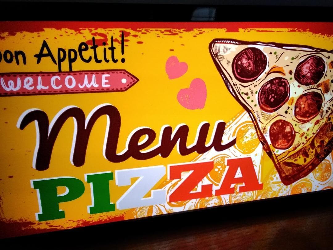 ピザ PIZZA メニュー カフェ ランプ 看板 置物 雑貨 LEDライトBOX