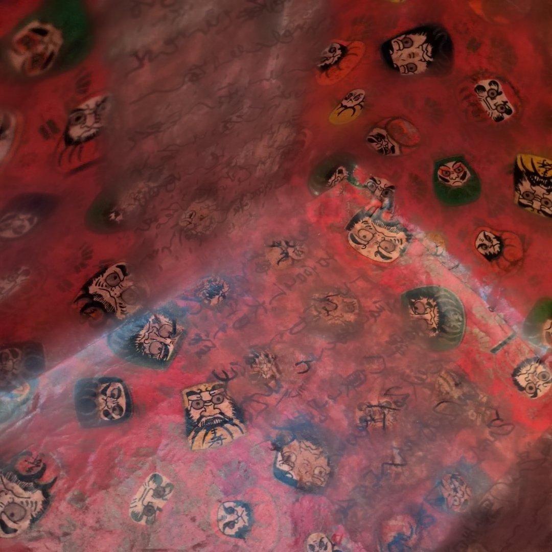 一閑張り かごバッグ 古布 ハンドメイド