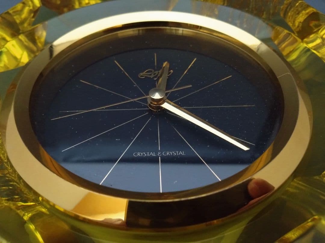 【希少/廃盤】HOYA CRYSTAL ホーヤ クリスタル 置時計 アンバー