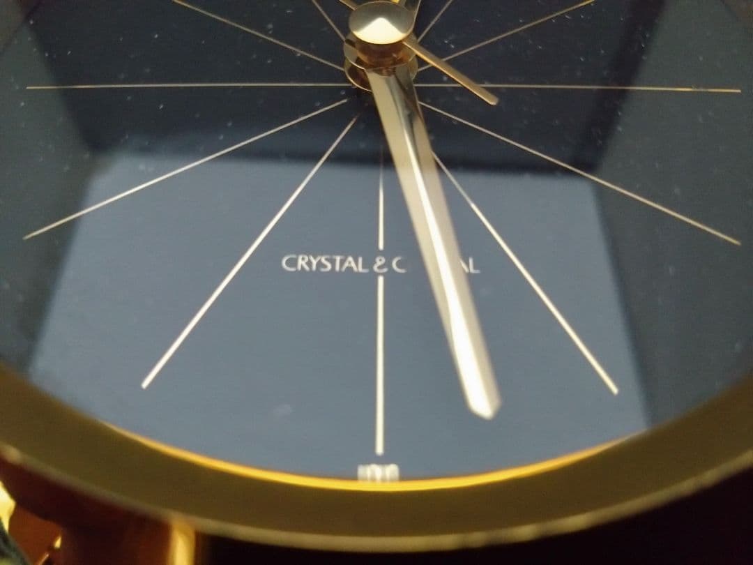 【希少/廃盤】HOYA CRYSTAL ホーヤ クリスタル 置時計 アンバー