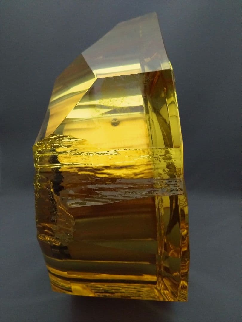 【希少/廃盤】HOYA CRYSTAL ホーヤ クリスタル 置時計 アンバー