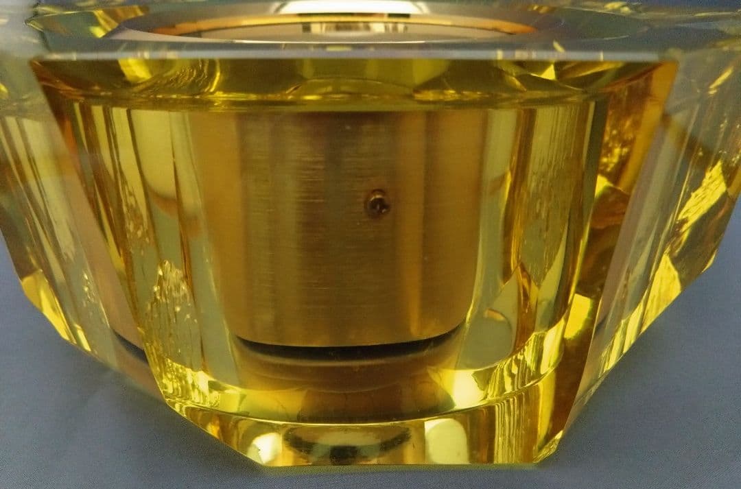 【希少/廃盤】HOYA CRYSTAL ホーヤ クリスタル 置時計 アンバー