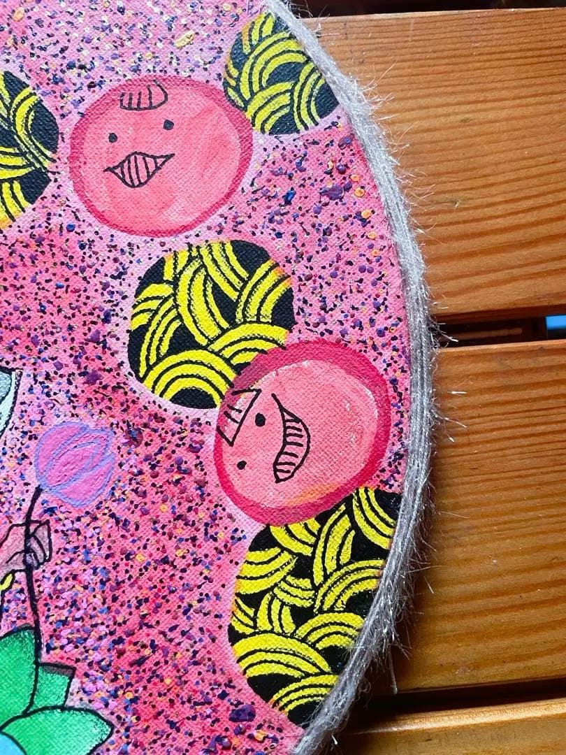 ガネーシャ　30×30円形キャンバス