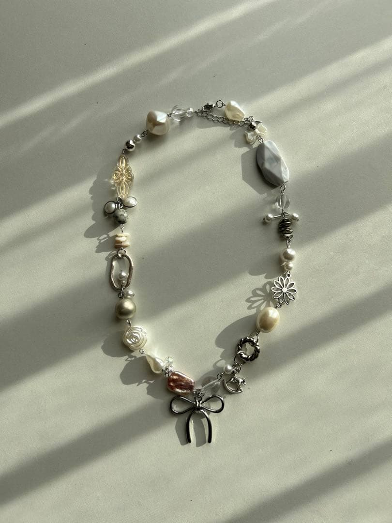 ネックレス・ペンダント No.7 youphoria necklace white big ribbon