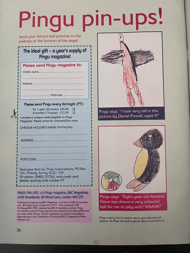 【希少】ピングー PINGU issue6,7 BBCマガジン キッズペーパー誌