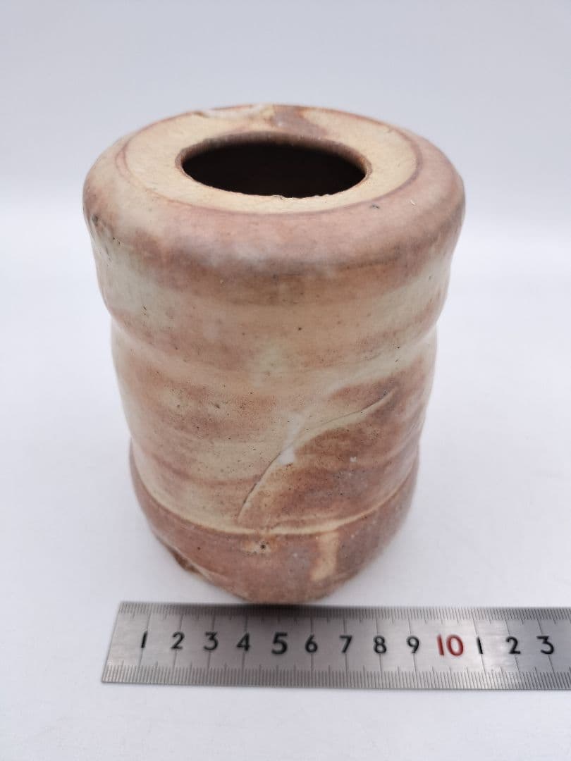 c098 掛花入　萩 旅枕 松龍山 緑栄 木箱 茶道具 古物