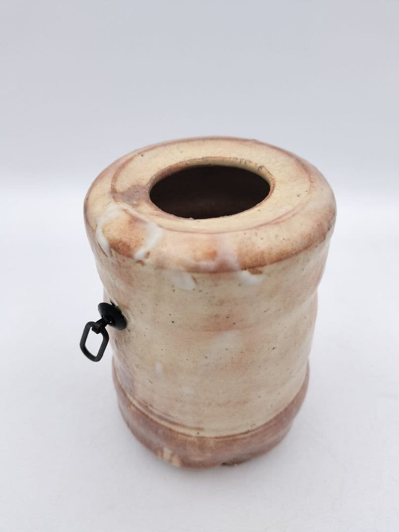 c098 掛花入　萩 旅枕 松龍山 緑栄 木箱 茶道具 古物