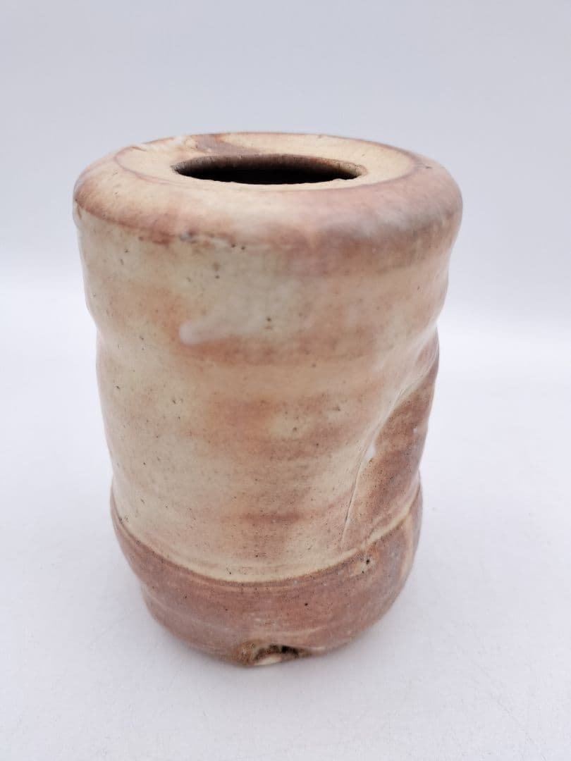 c098 掛花入　萩 旅枕 松龍山 緑栄 木箱 茶道具 古物