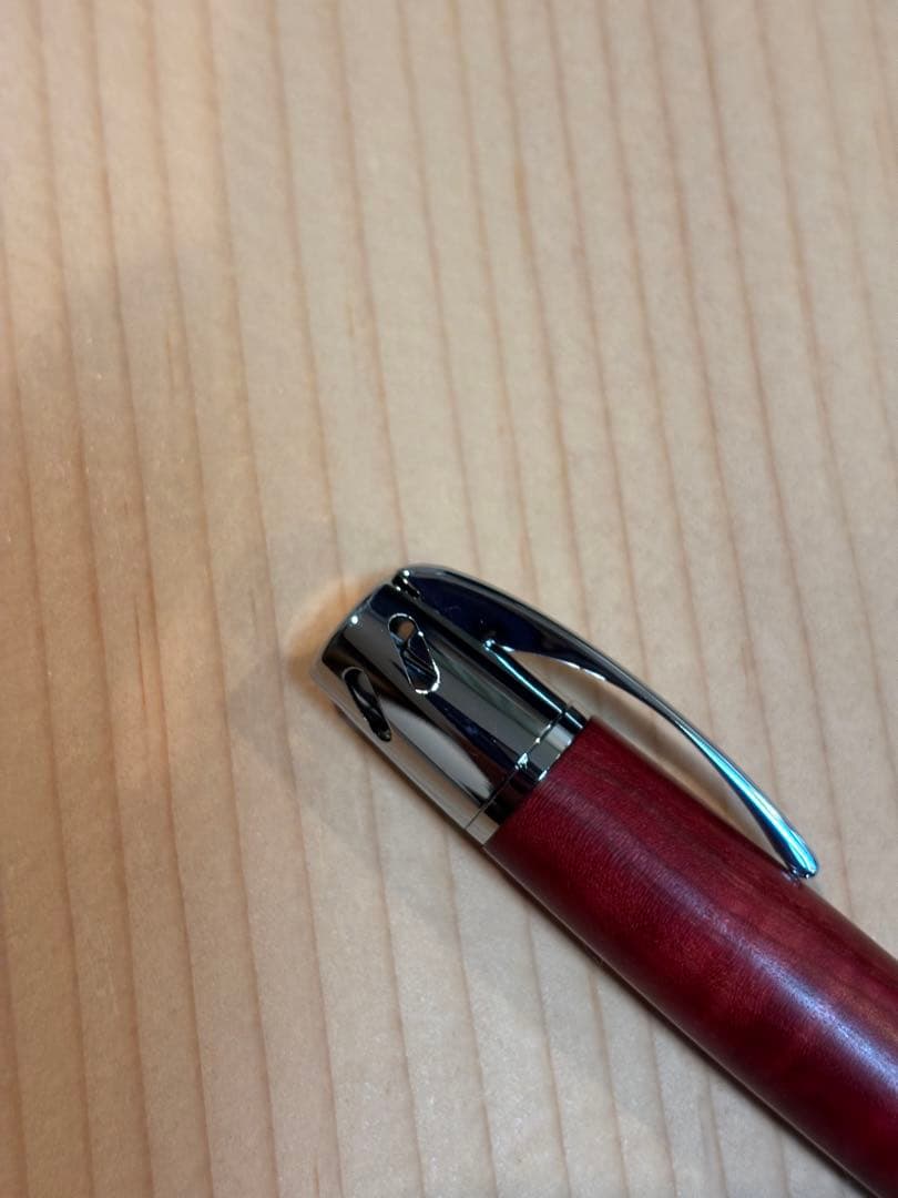 73Labo ピンクアイボリー 縮み杢 木軸 ボールペン ボールペン