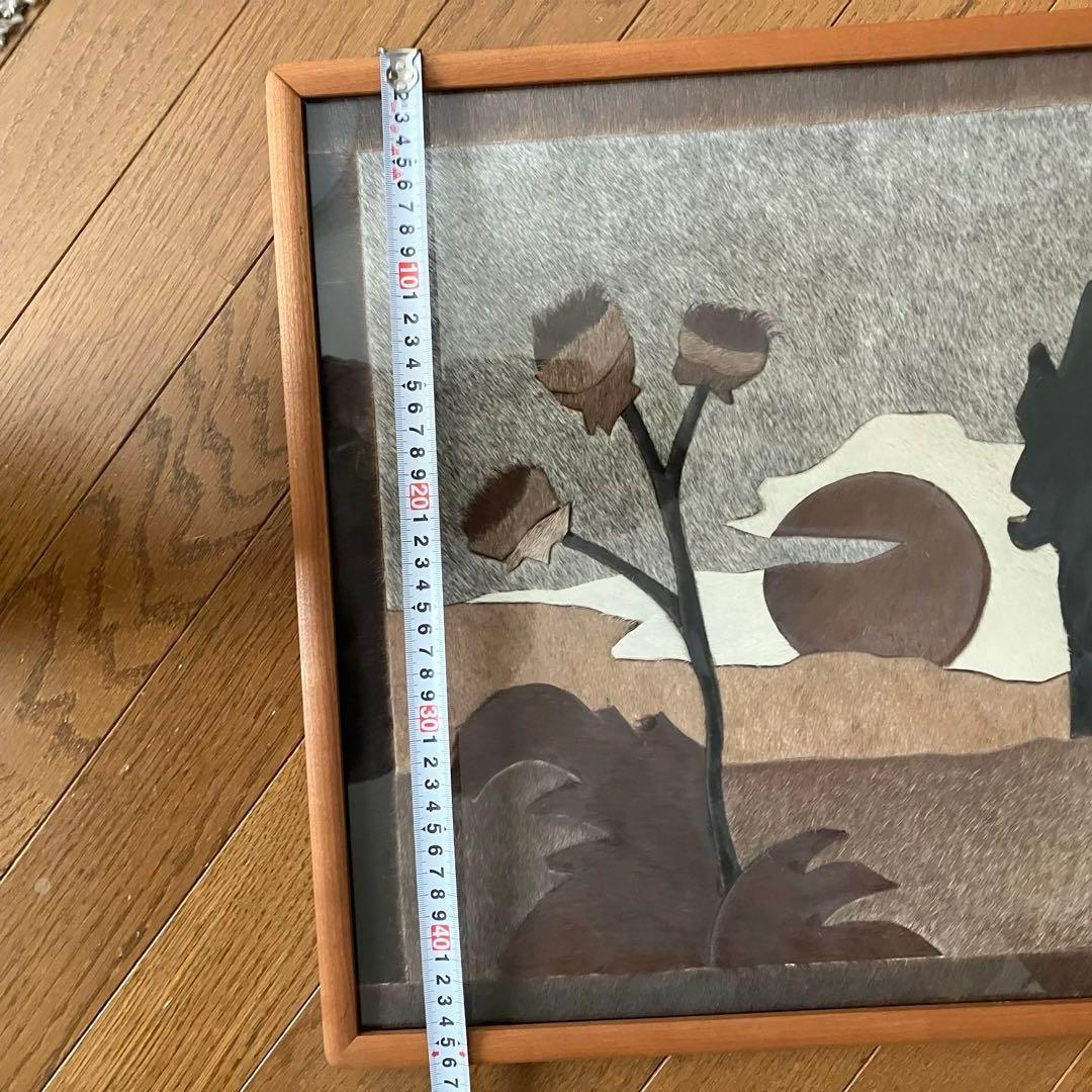 ハラコレザー 馬 パッチワーク 「ヴィンテージ レザーアート 壁掛け」絵画