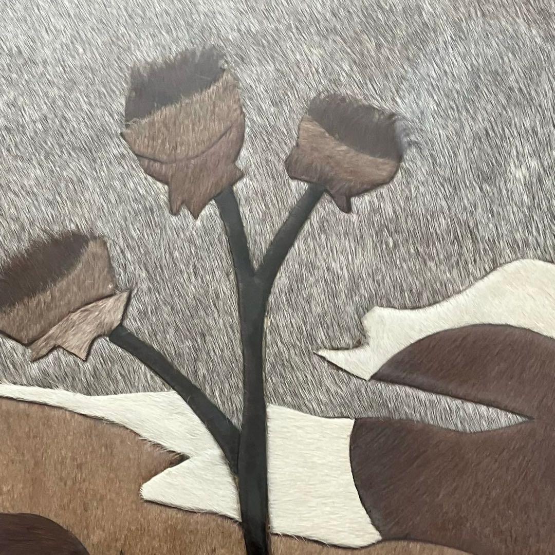 ハラコレザー 馬 パッチワーク 「ヴィンテージ レザーアート 壁掛け」絵画