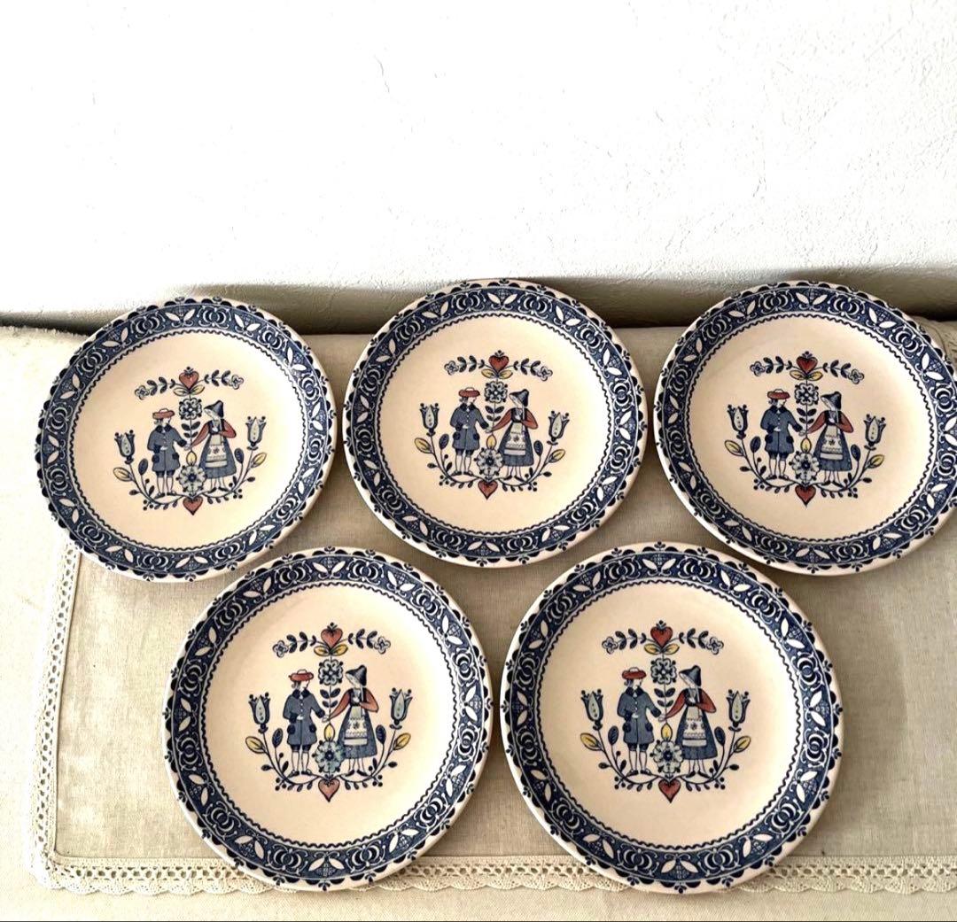 イギリス製ジョンソン・ブラザーズ　丸皿【５枚】未使用　元箱有