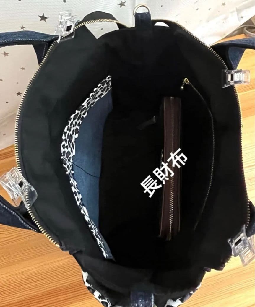 ダメージデニムリメイクバッグ（L）No.874☆ハンドバッグ　マザーズバッグ