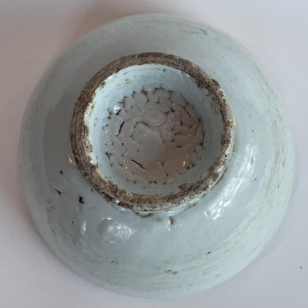 古渡 白磁碗 清代中後期 中国 南方民窯 唐物 茶碗 14.5cm 古陶磁 古玩