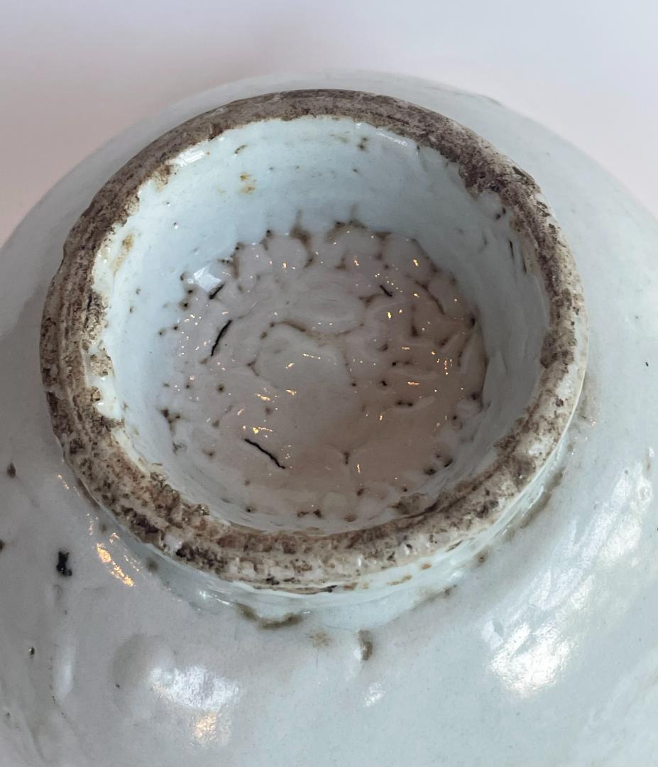 古渡 白磁碗 清代中後期 中国 南方民窯 唐物 茶碗 14.5cm 古陶磁 古玩