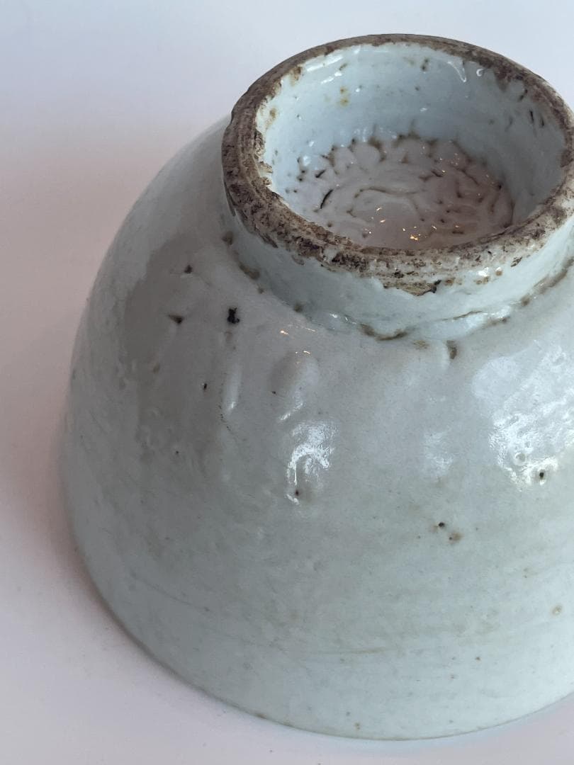 古渡 白磁碗 清代中後期 中国 南方民窯 唐物 茶碗 14.5cm 古陶磁 古玩