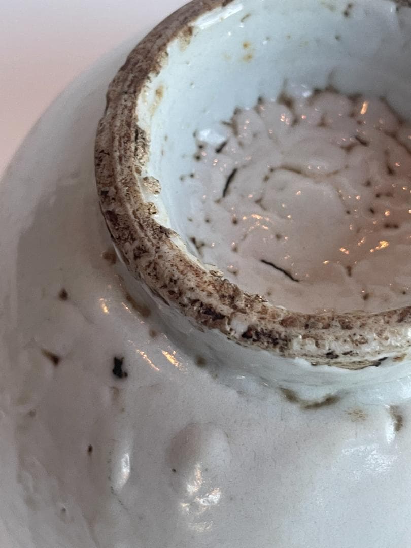 古渡 白磁碗 清代中後期 中国 南方民窯 唐物 茶碗 14.5cm 古陶磁 古玩