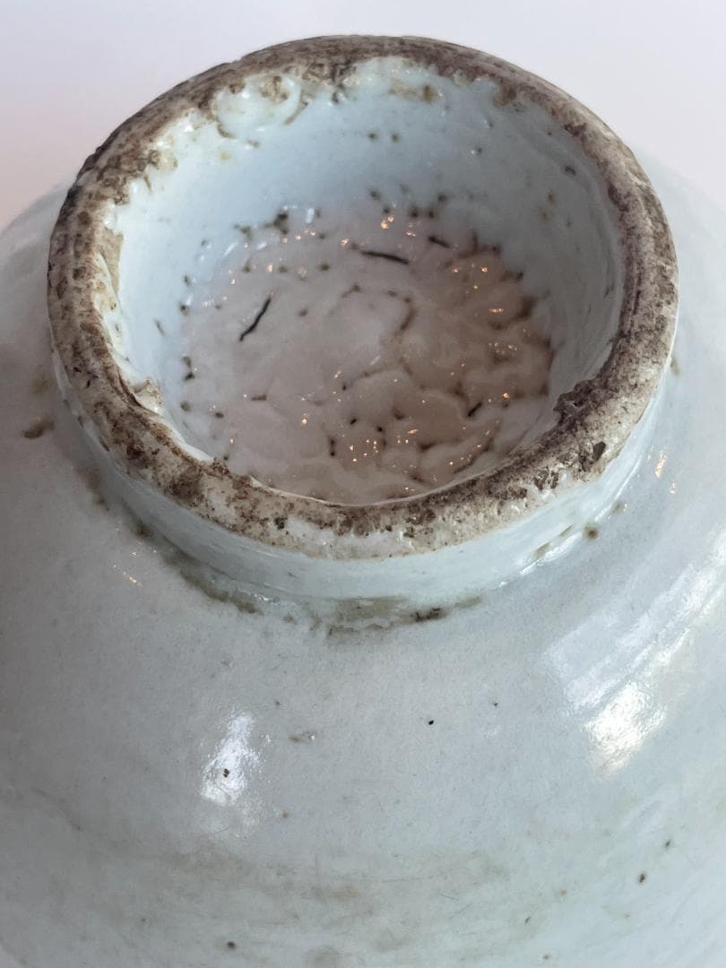 古渡 白磁碗 清代中後期 中国 南方民窯 唐物 茶碗 14.5cm 古陶磁 古玩